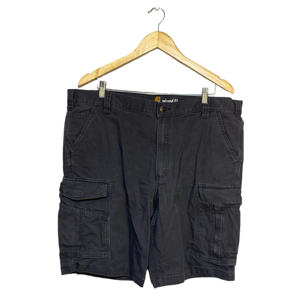 Carhartt Relaxed Fit  Tappen Cargo Shorts Academy Gray Size 42 Zip Pockets